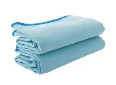 folded blue towels