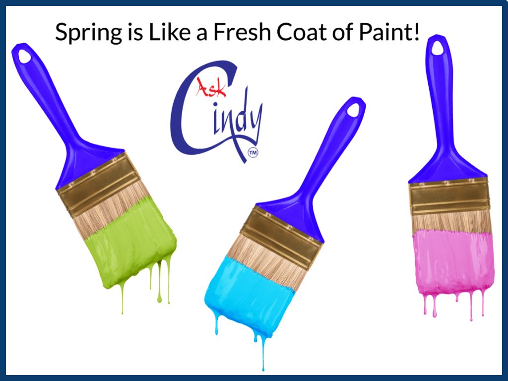 Spring Paint Template on a White Background