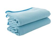 folded blue towels