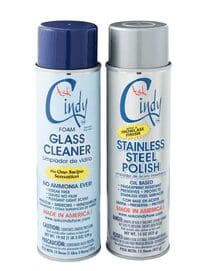 one can of glass cleaner and 12 can of stainless steel polish