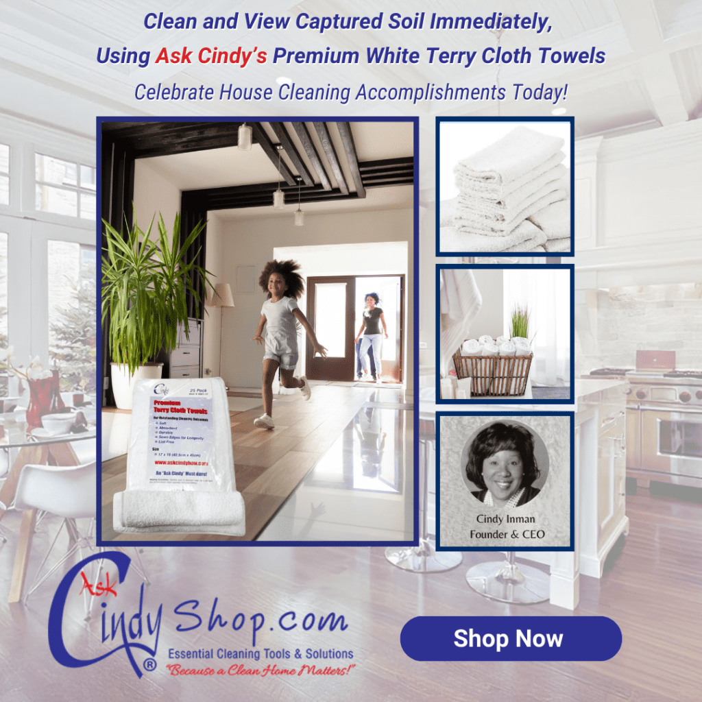 A picture of the front page of the website for cindy 's cleaning.